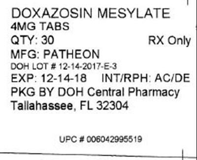 Label Image For 4mg (Doxazosin Mesylate 4mg)